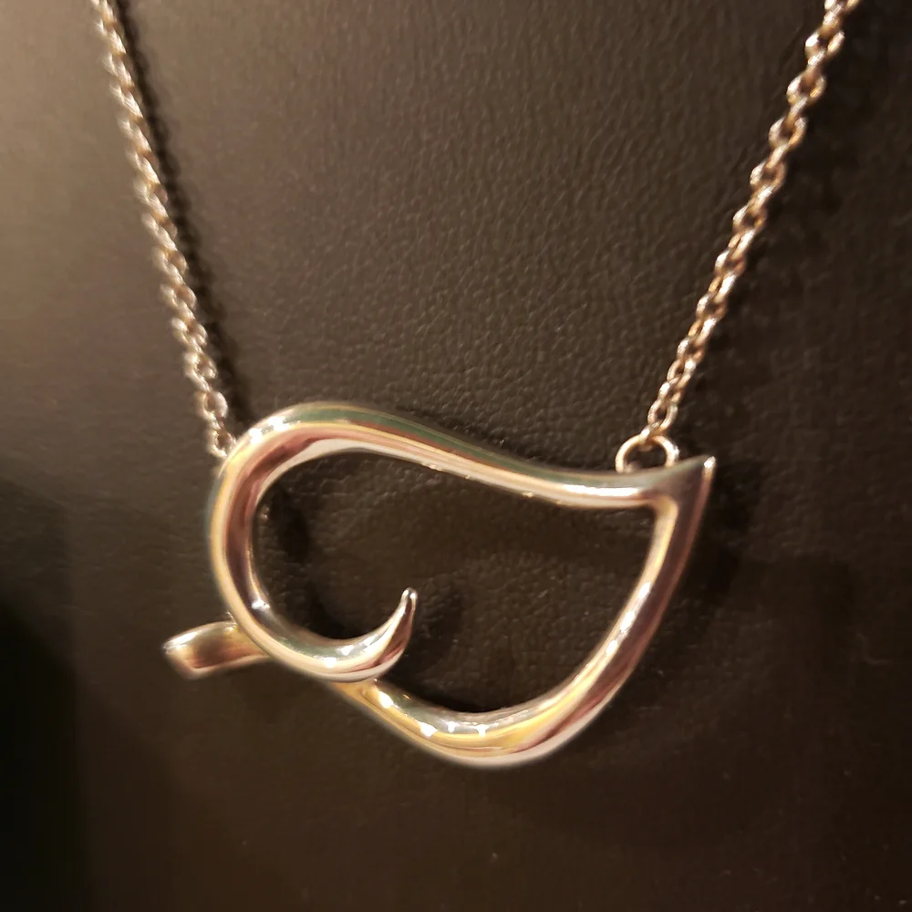 Tiffany & Co. Sterling Silver Large Leaf Necklace 17" w/ Box (Authentic Stamped) - Picture 6 of 7